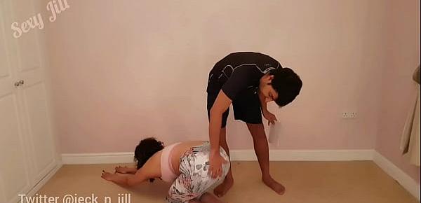  Big ass teen girl tricked, molested, used, abused and forced to suck cock by gym trainer full HD POV Indian